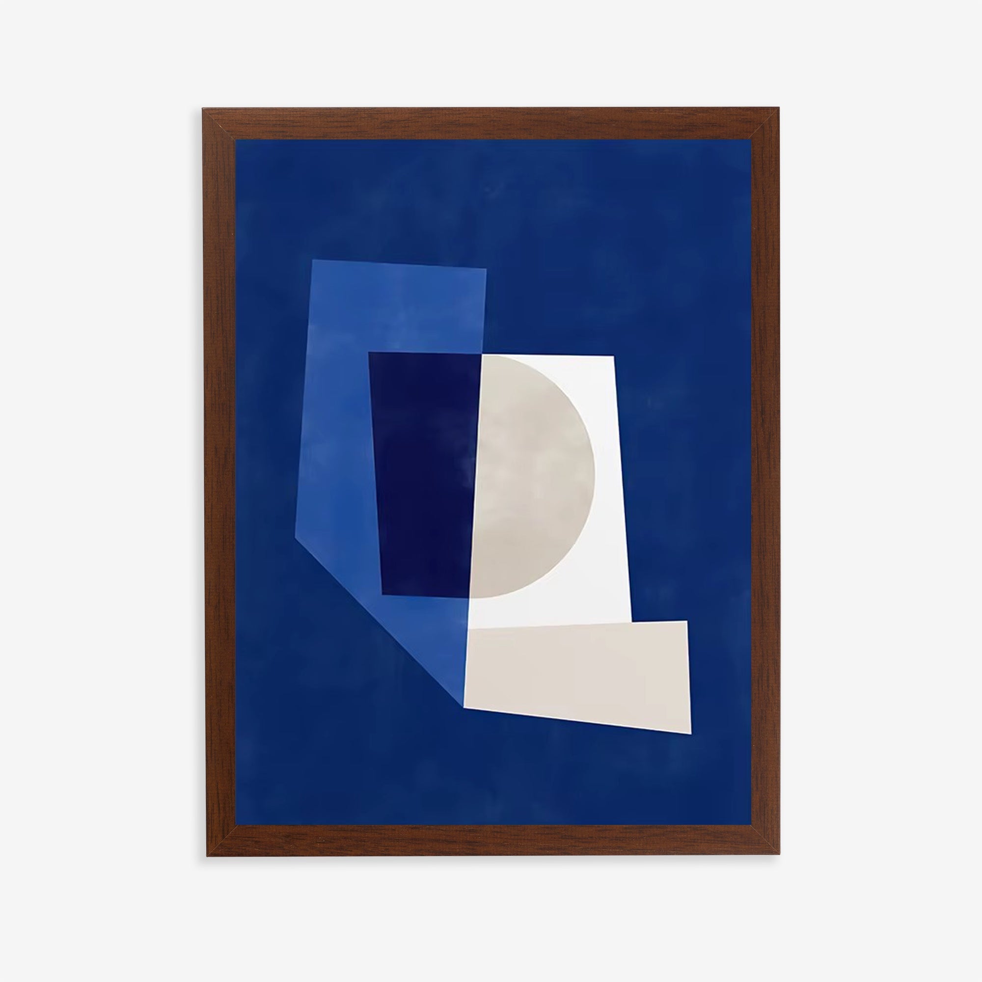 Blue abstract geometric wall art print