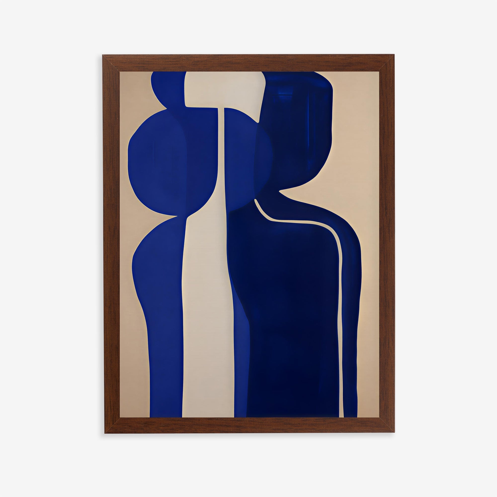 Minimalist blue abstract figure art print