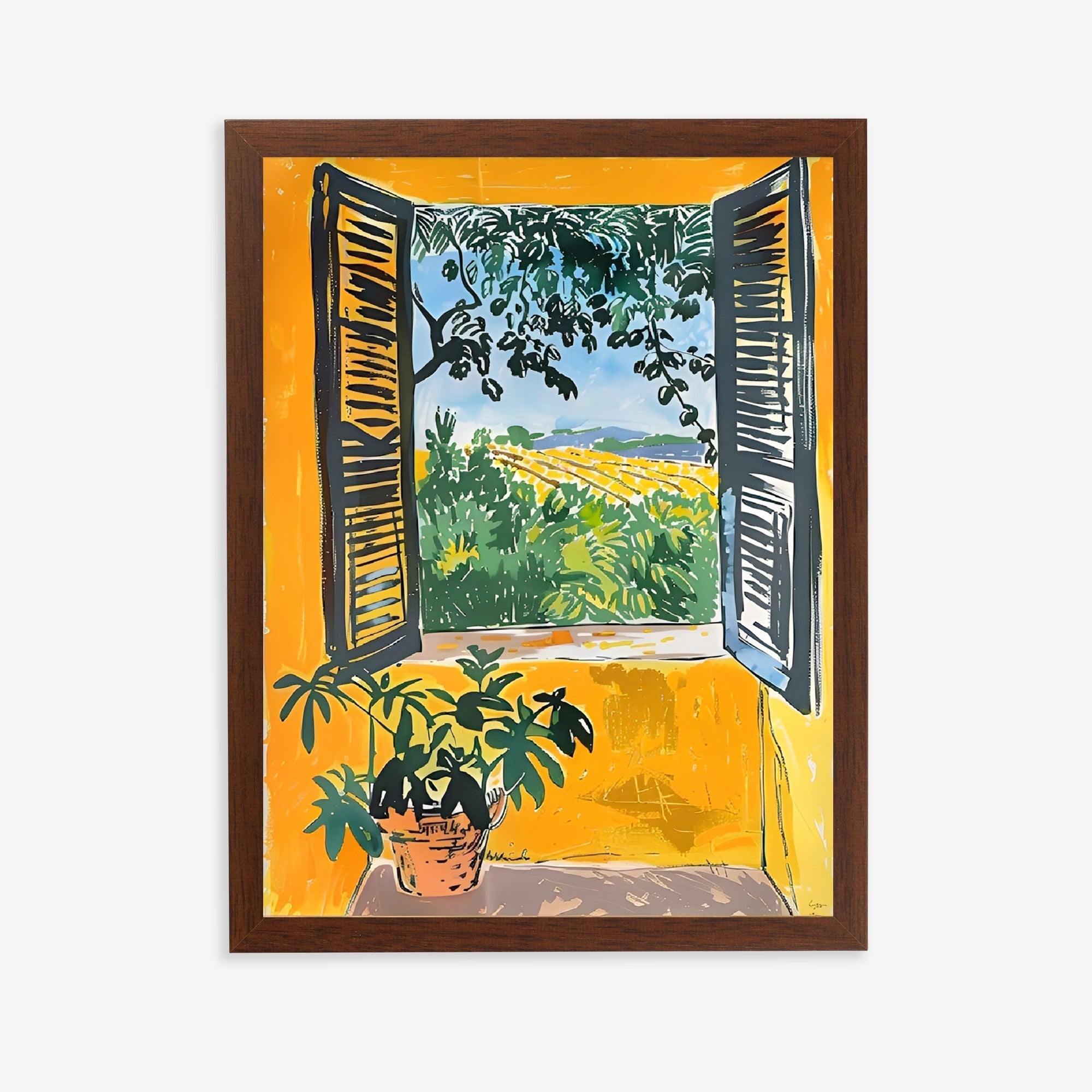 Matisse-inspired window view art print