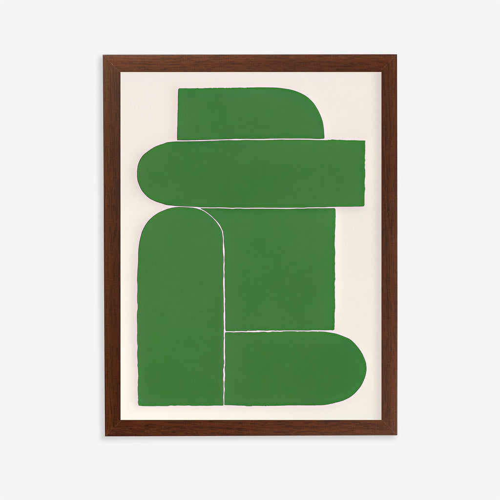 Modern abstract green wall art print