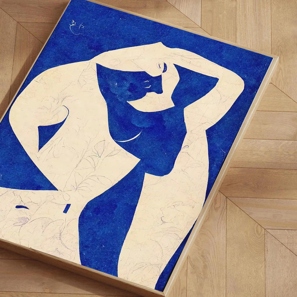 Abstract Blue Nude Wall Art Print