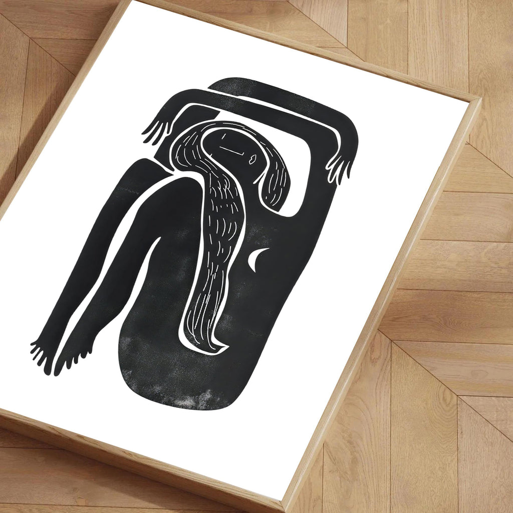 Abstract Minimalist Black Line Art Print