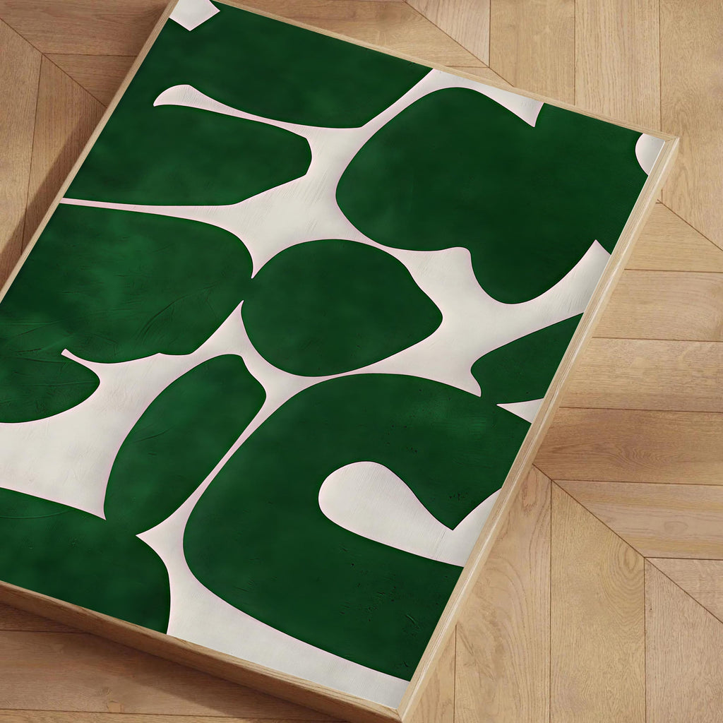 Green abstract wall art print