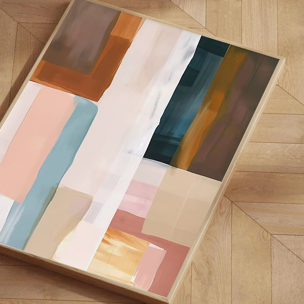 Modern neutral abstract wall art print