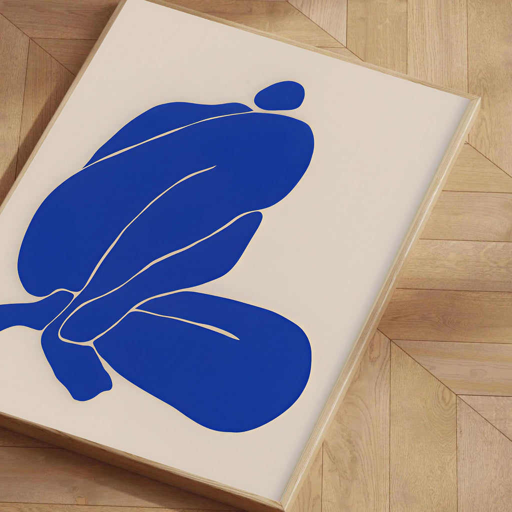 Blue Abstract Figure Wall Art Print