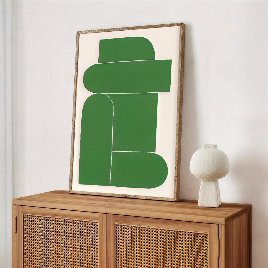 Modern abstract green wall art print