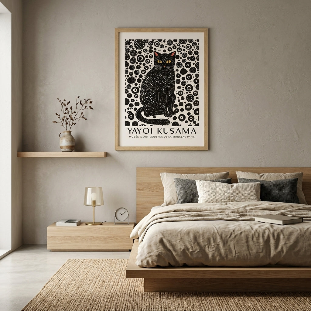 Minimalist Black Cat Art Print