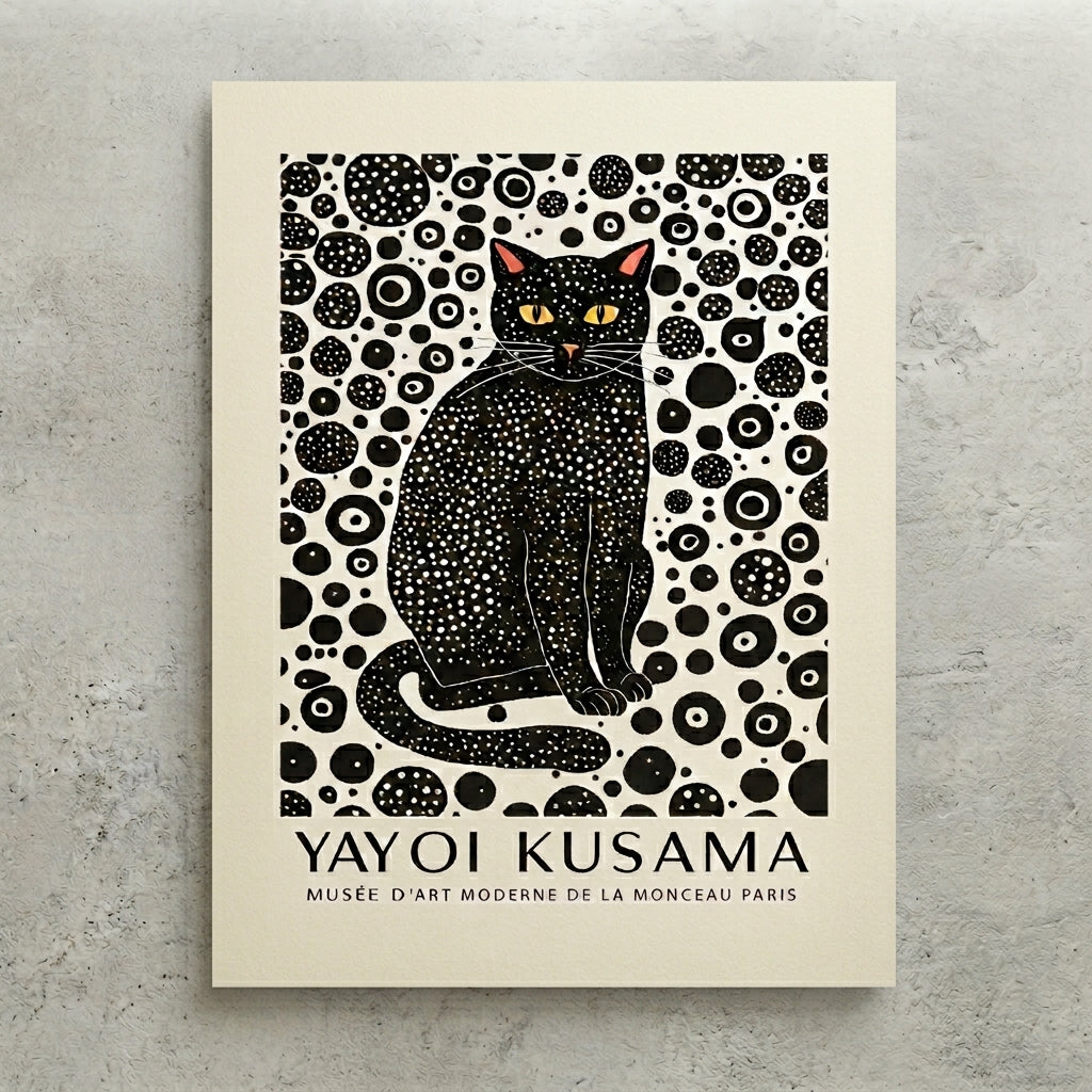 Minimalist Black Cat Art Print