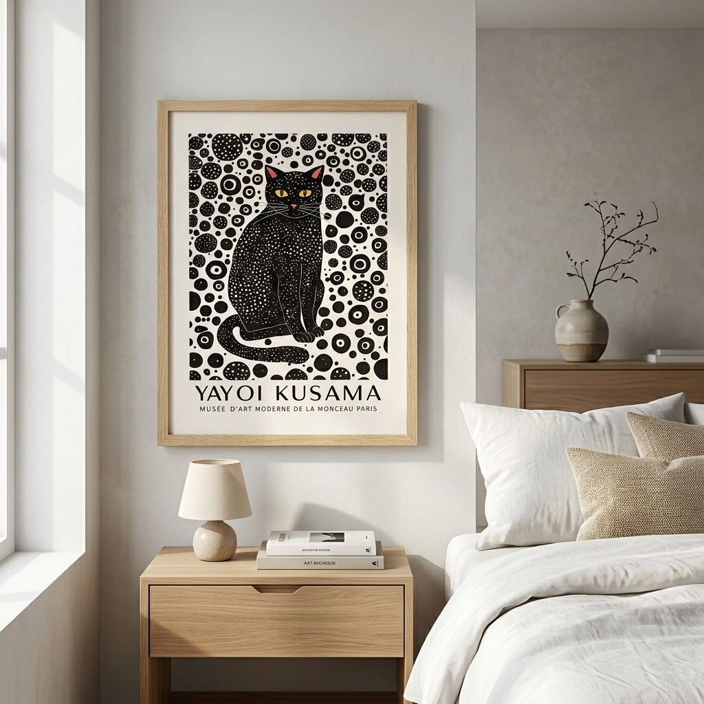 Minimalist Black Cat Art Print