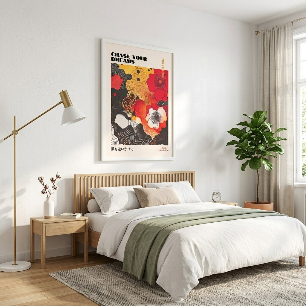Japanese Graphic Poppy Art Print