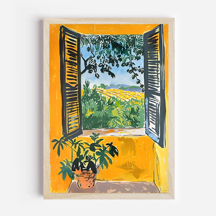 Matisse-inspired window view art print