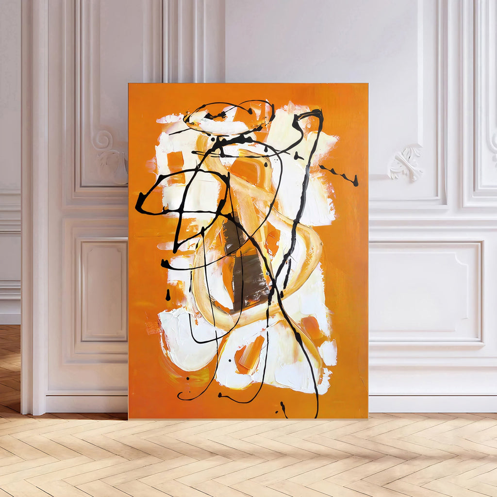 Abstract orange wall art print