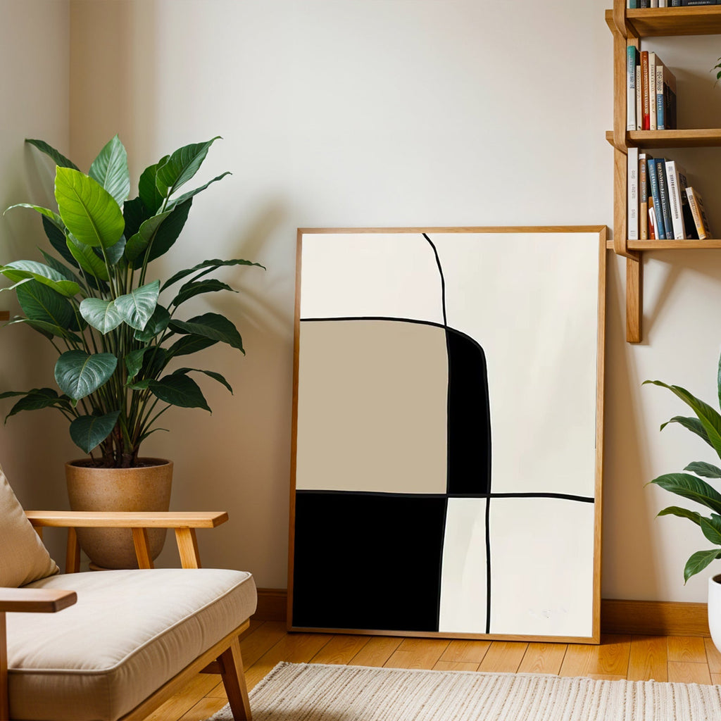 Neutral abstract wall art print