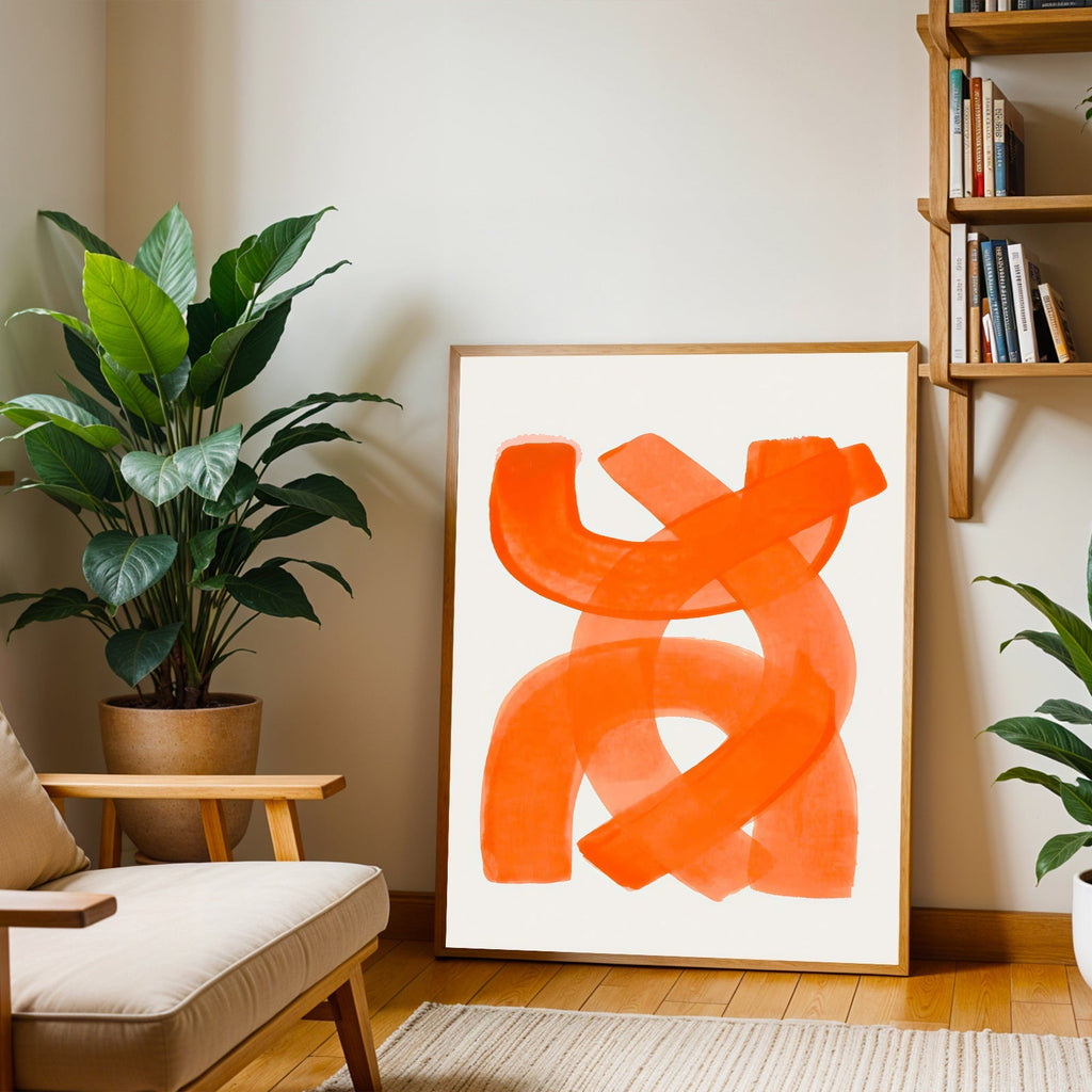Orange Minimalist Abstract Wall Art Print