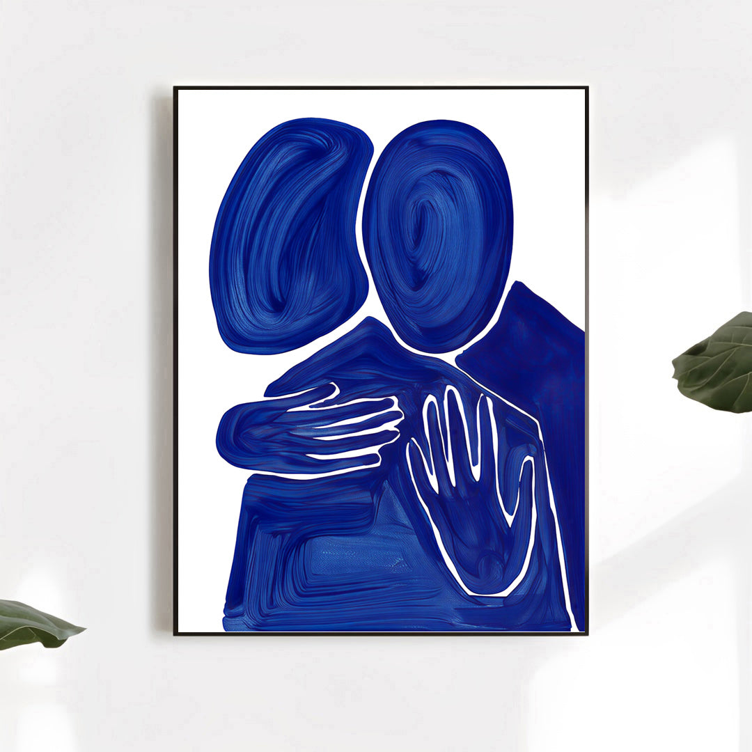 Abstract Blue Embrace Art Print