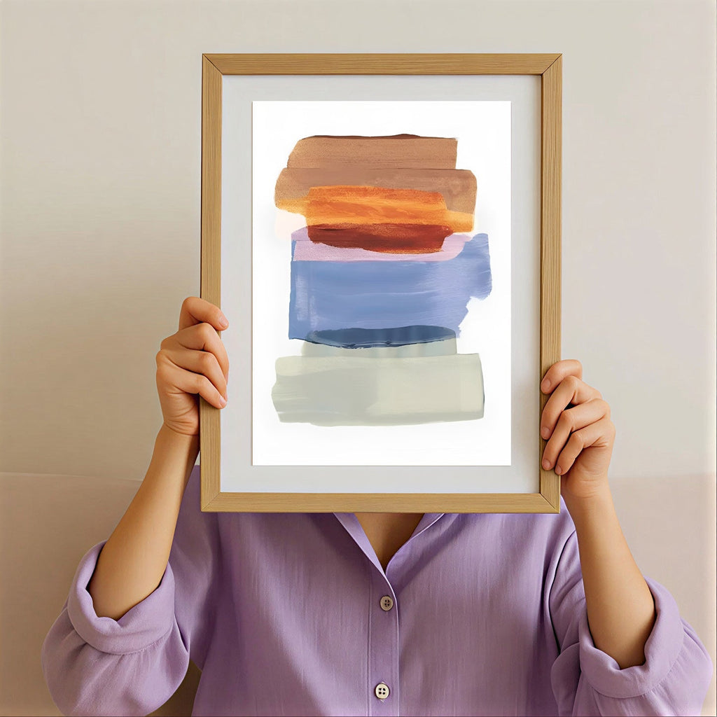 Abstract color block wall art print