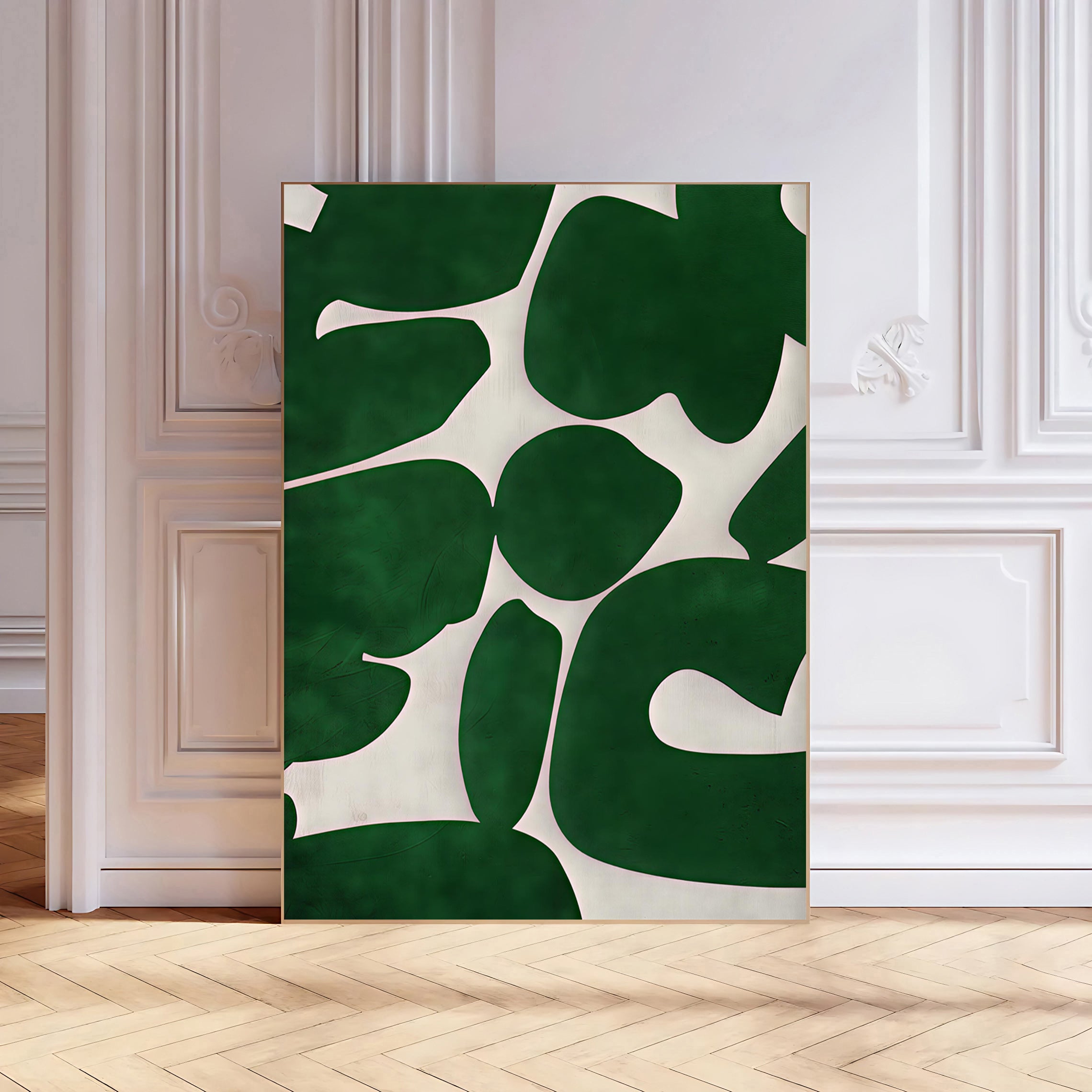 Green abstract wall art print