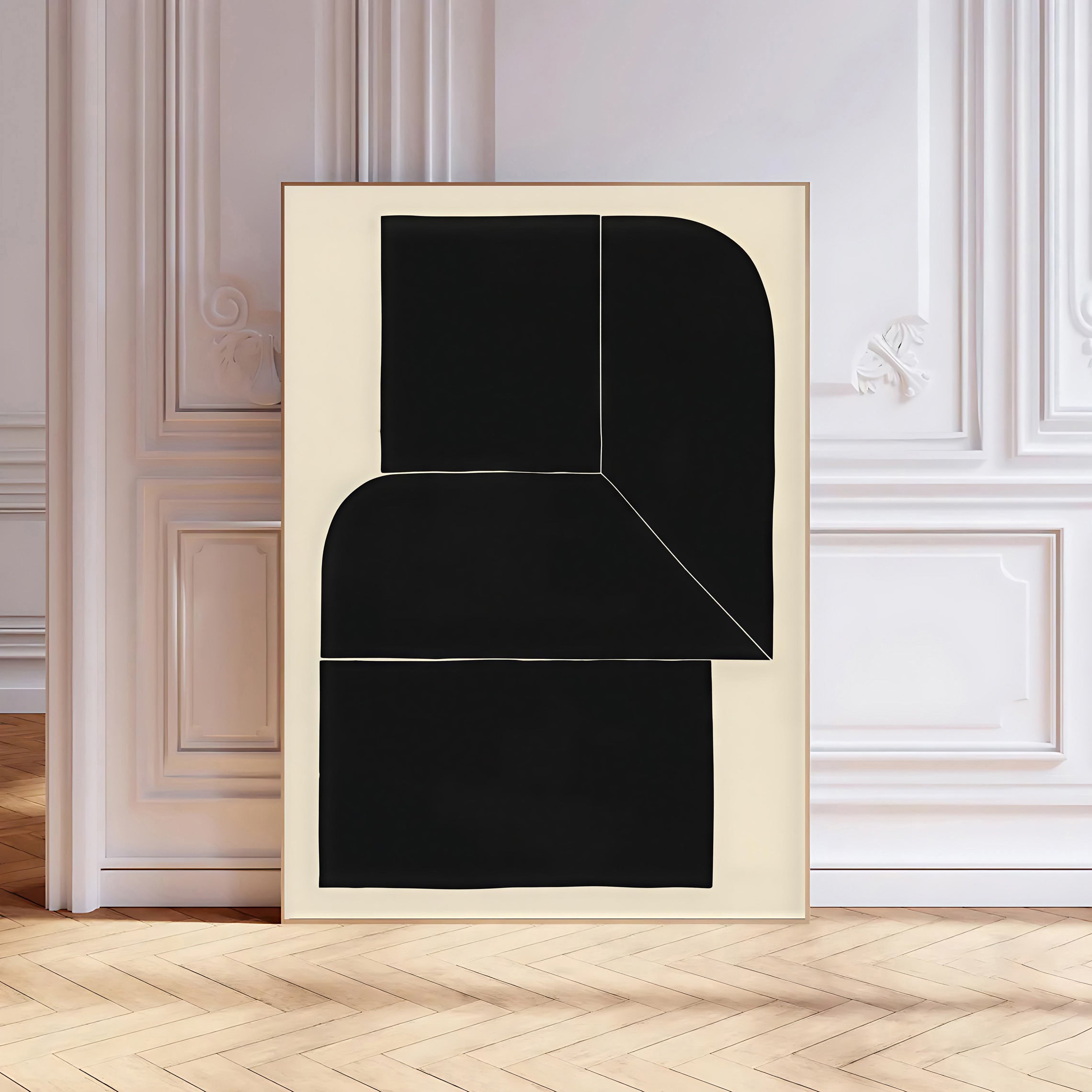 Black Minimalist Abstract Wall Art Print