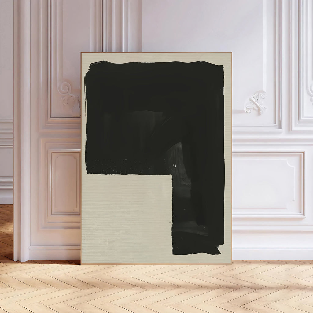 Modern black minimalist abstract wall art print