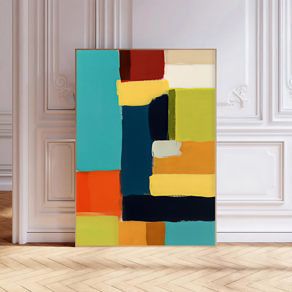 Mid century modern geometric art print