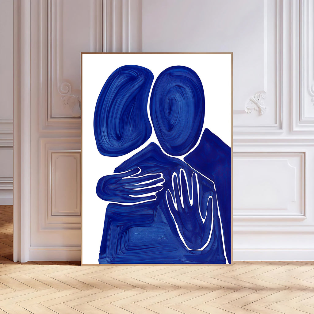 Abstract Blue Embrace Art Print