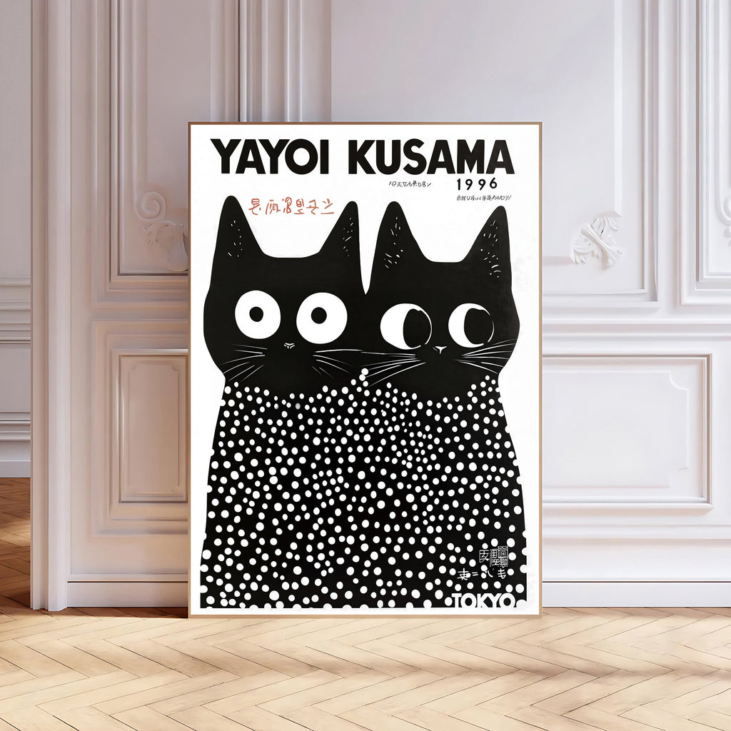 Yayoi Kusama Cat Print Poster (1996) – Polka Dot Art Wall Decor