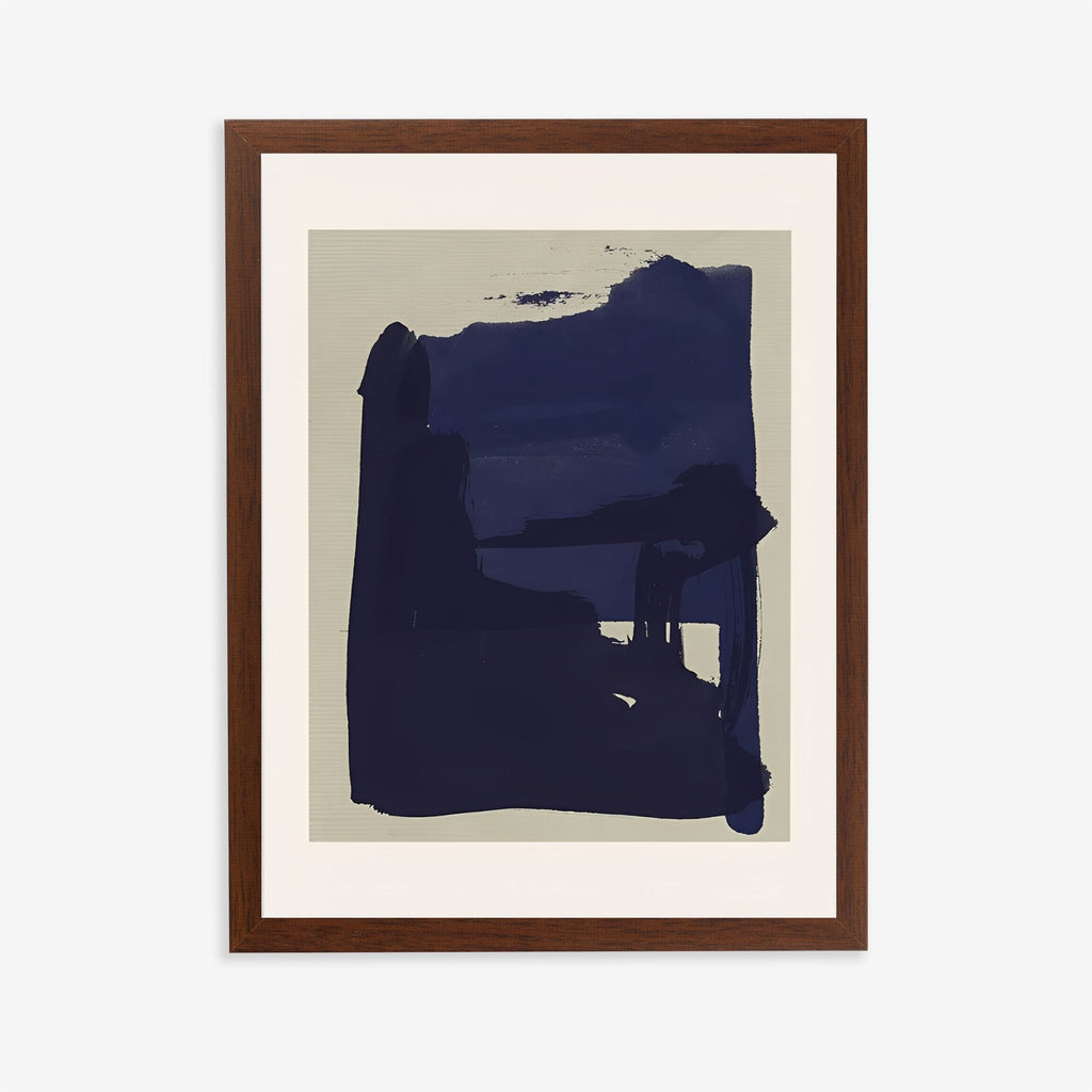 Minimalist Navy Blue Abstract Wall Art Print