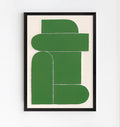 Modern abstract green wall art print