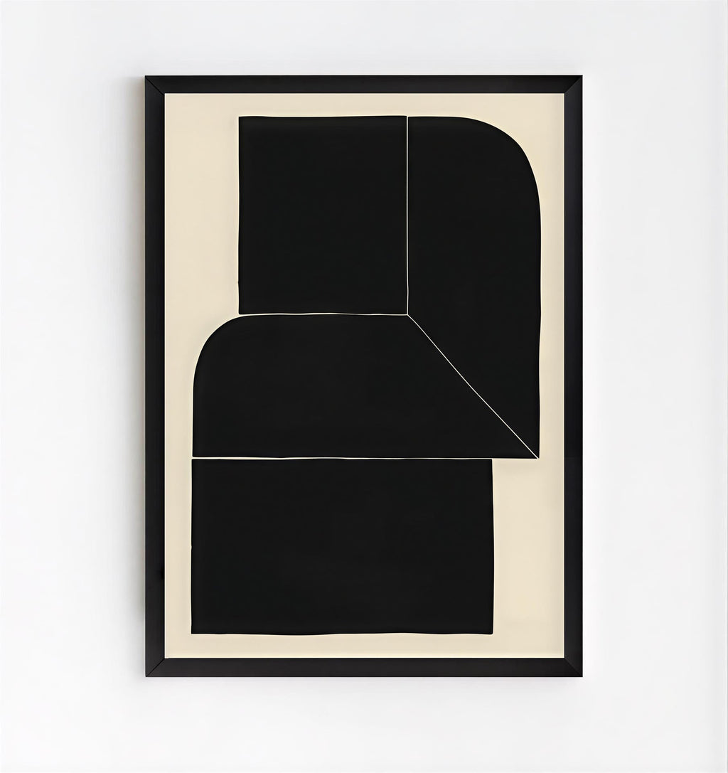 Black Minimalist Abstract Wall Art Print