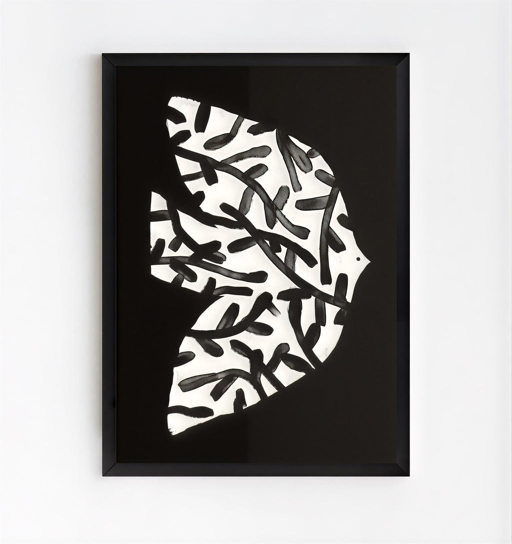 Abstract Black and White Wall Art Print