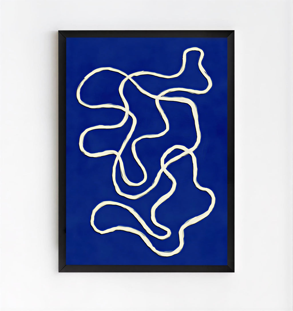 Blue abstract wall art print