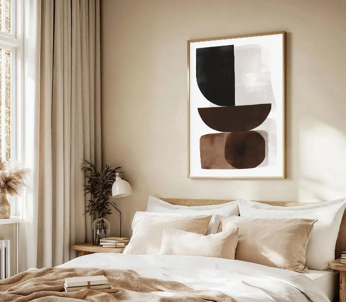 Abstract wall art in neutral tones