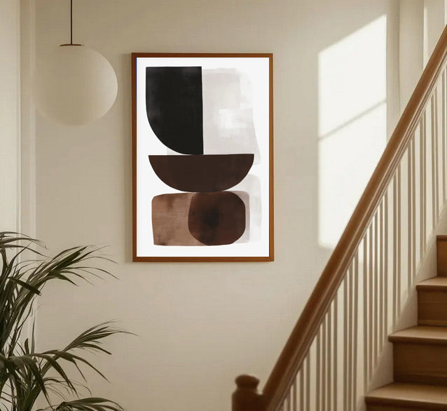 Abstract wall art in neutral tones