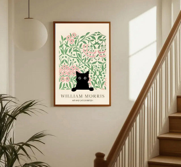 William Morris Black Cat Print
