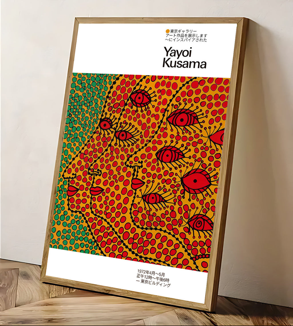 Abstract Dotted Faces Print