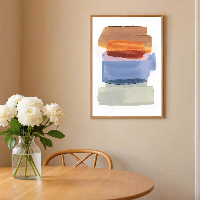 Abstract color block wall art print