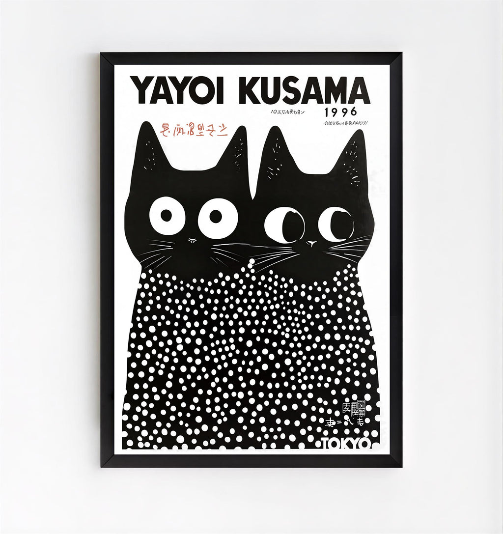 Yayoi Kusama Cat Print Poster (1996) – Polka Dot Art Wall Decor