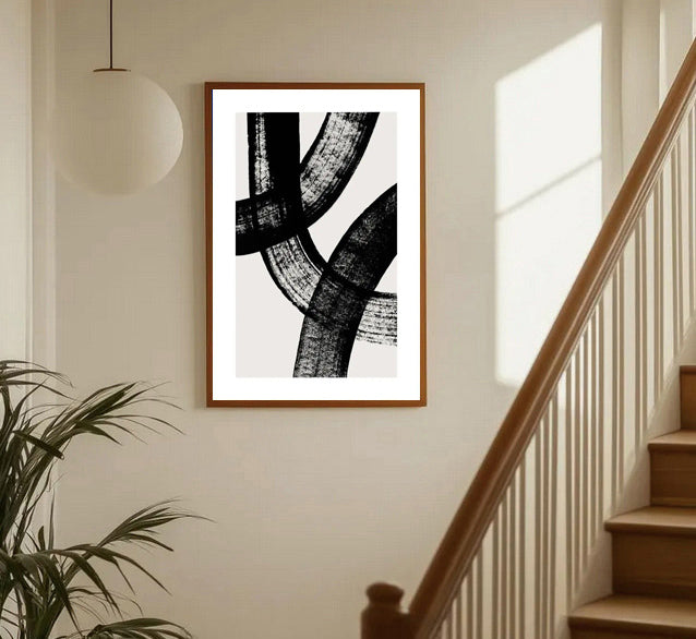 Black and white abstract wall art print