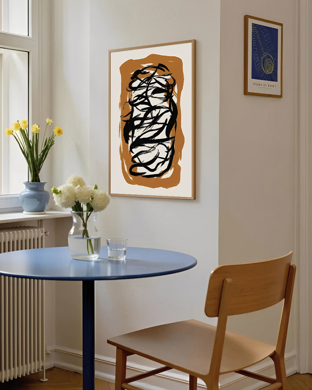 Black Abstract Brush Stroke Wall Art Print