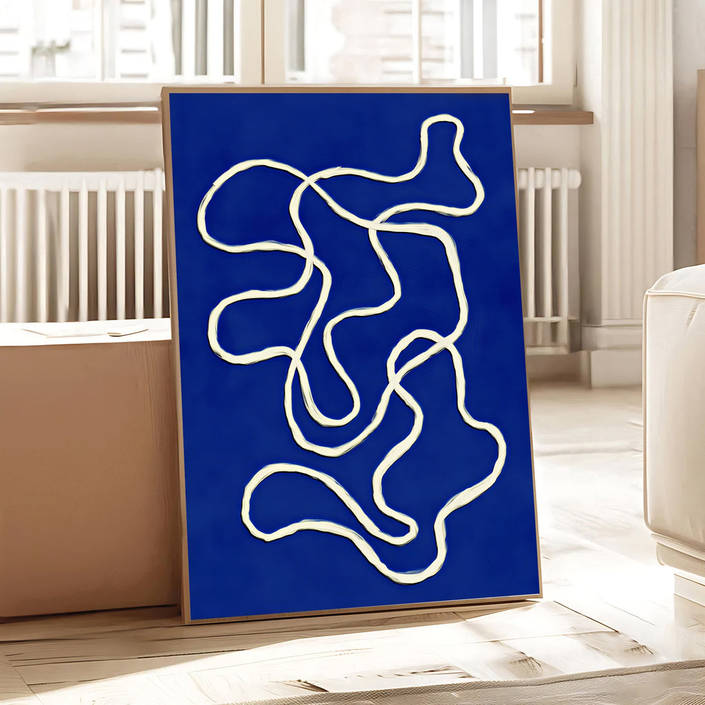 Blue abstract wall art print