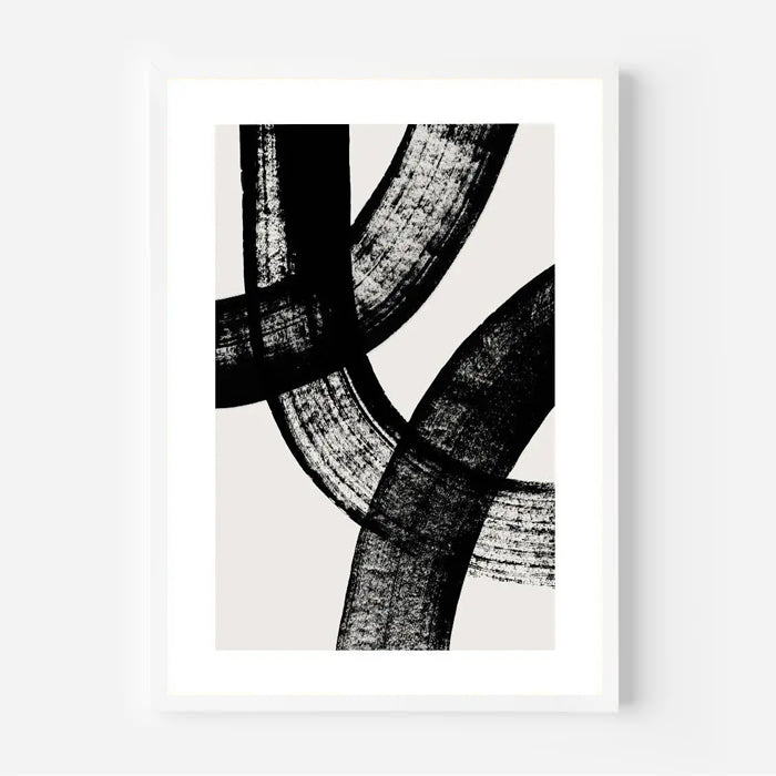 Black and white abstract wall art print