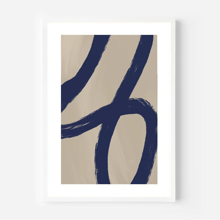 Minimalist abstract navy blue wall art print