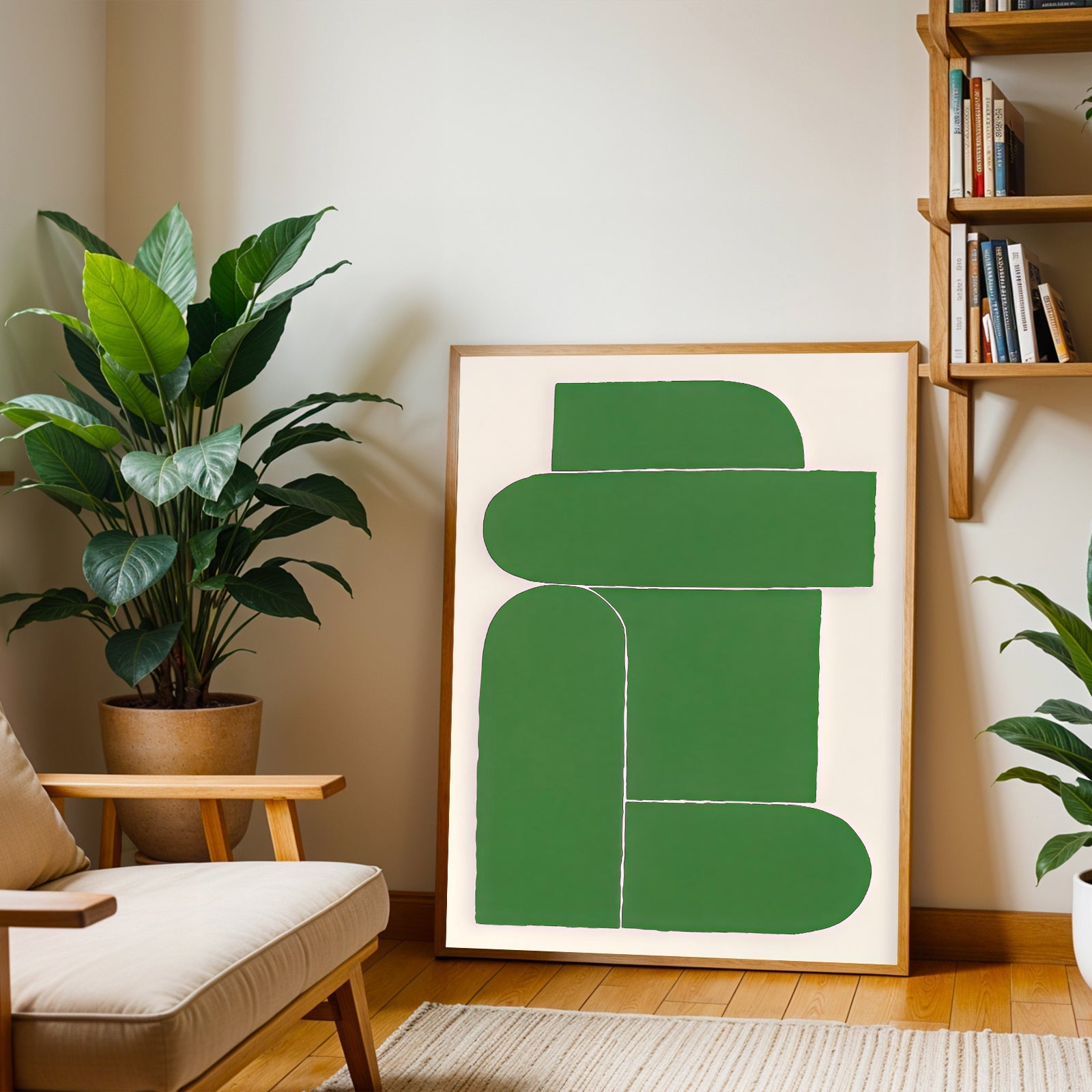 Modern abstract green wall art print