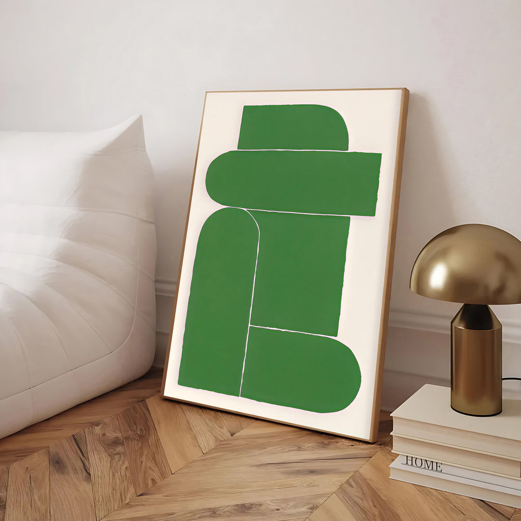 Modern abstract green wall art print