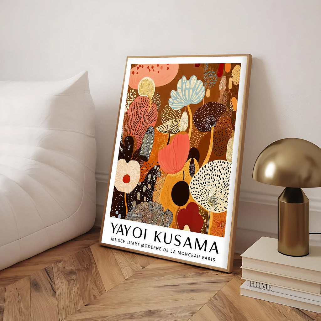 Yayoi Kusama inspired floral art print