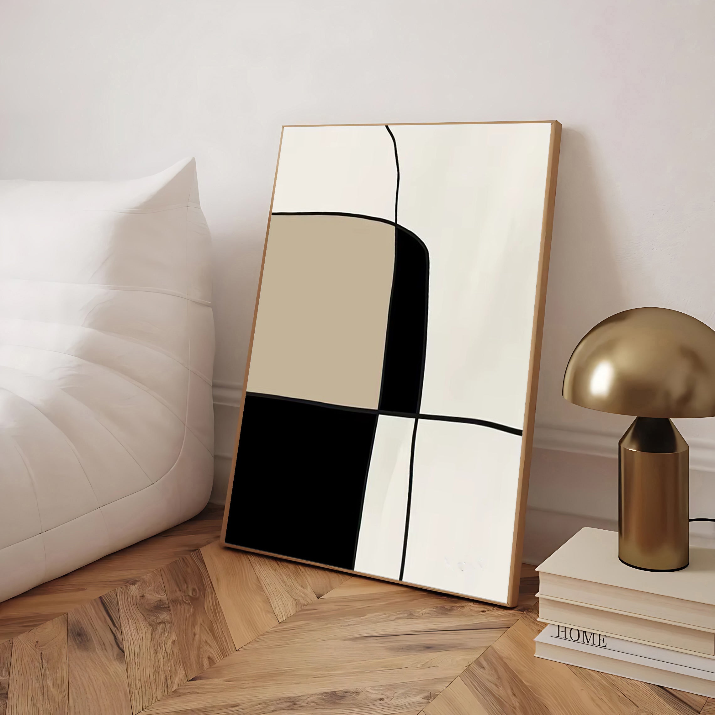 Neutral abstract wall art print