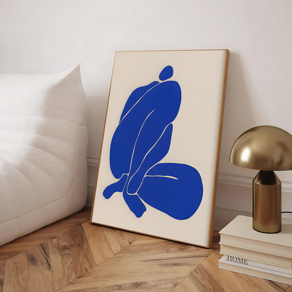 Blue Abstract Figure Wall Art Print