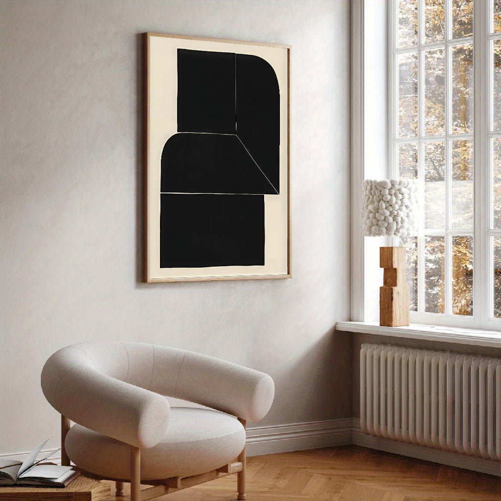 Black Minimalist Abstract Wall Art Print