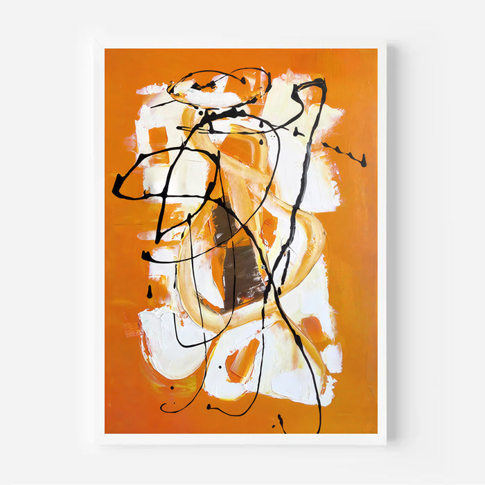 Abstract orange wall art print