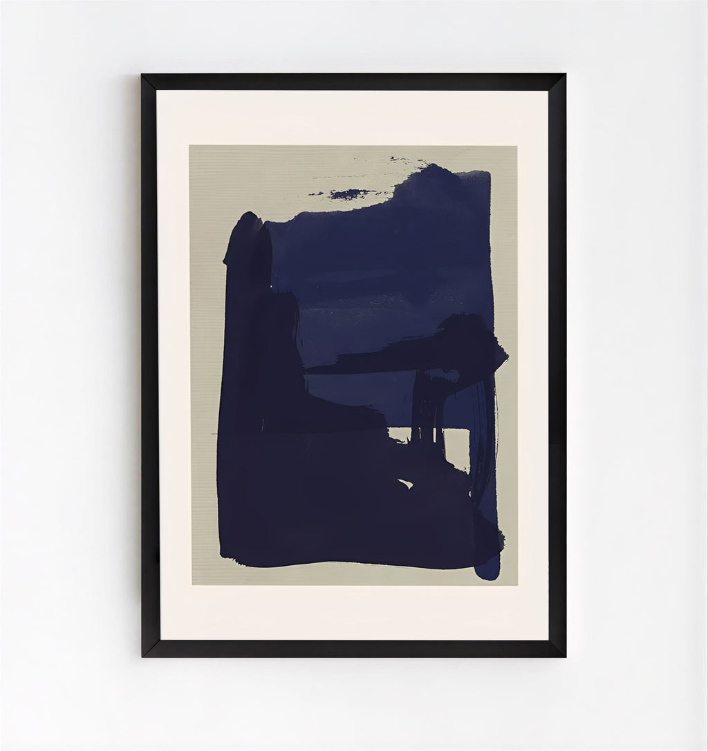 Minimalist Navy Blue Abstract Wall Art Print